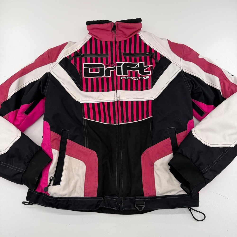 Drift Racing Snowmobile Jacket Womens MT Pink Black 3M Reflective Insulated